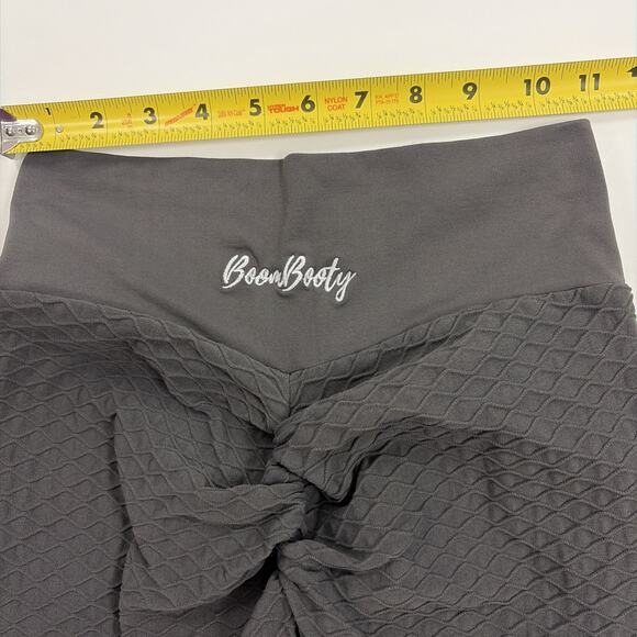 Boom Booty Leggings Large Gray Yoga Slimming Anti-Cellulite Rouched - Picture 9 of 13